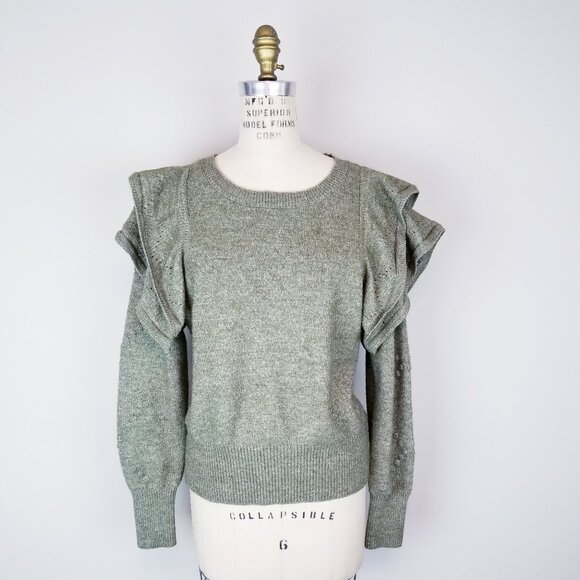 Grey Collective Sage Green Layered Long Sleeve Knit Sweater * Ladies size Large - Picture 1 of 8
